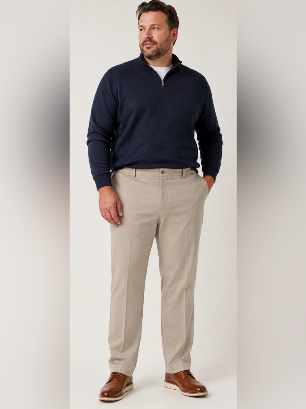 IZOD Saltwater Stretch Khaki Pants Men 42x30 Straight Golf Casual